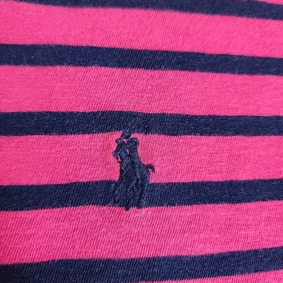 Ralph Lauren Sport Women's Pink Blue Striped Long Sleeve Pullover Top, M - Picture 4 of 9